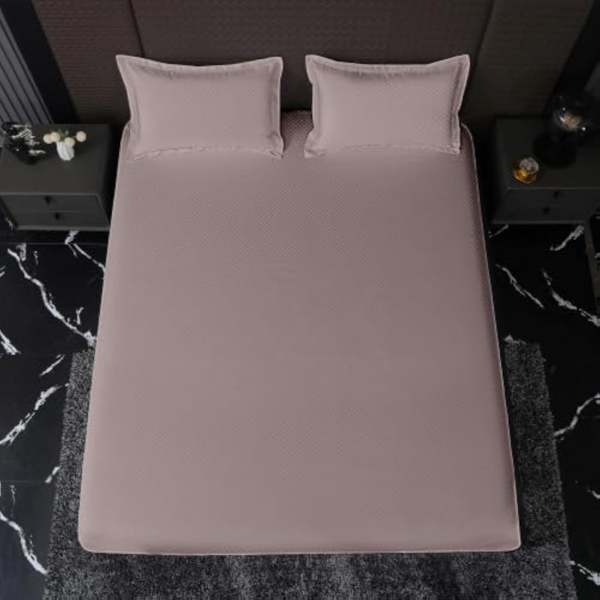 Luxe King Size Fitted Bedsheet with 2 Pillow Covers, 500 TC Egyptian Cotton
